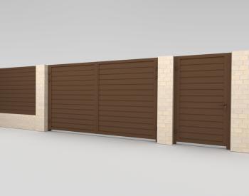 Распашные с калиткой  S-гофр  